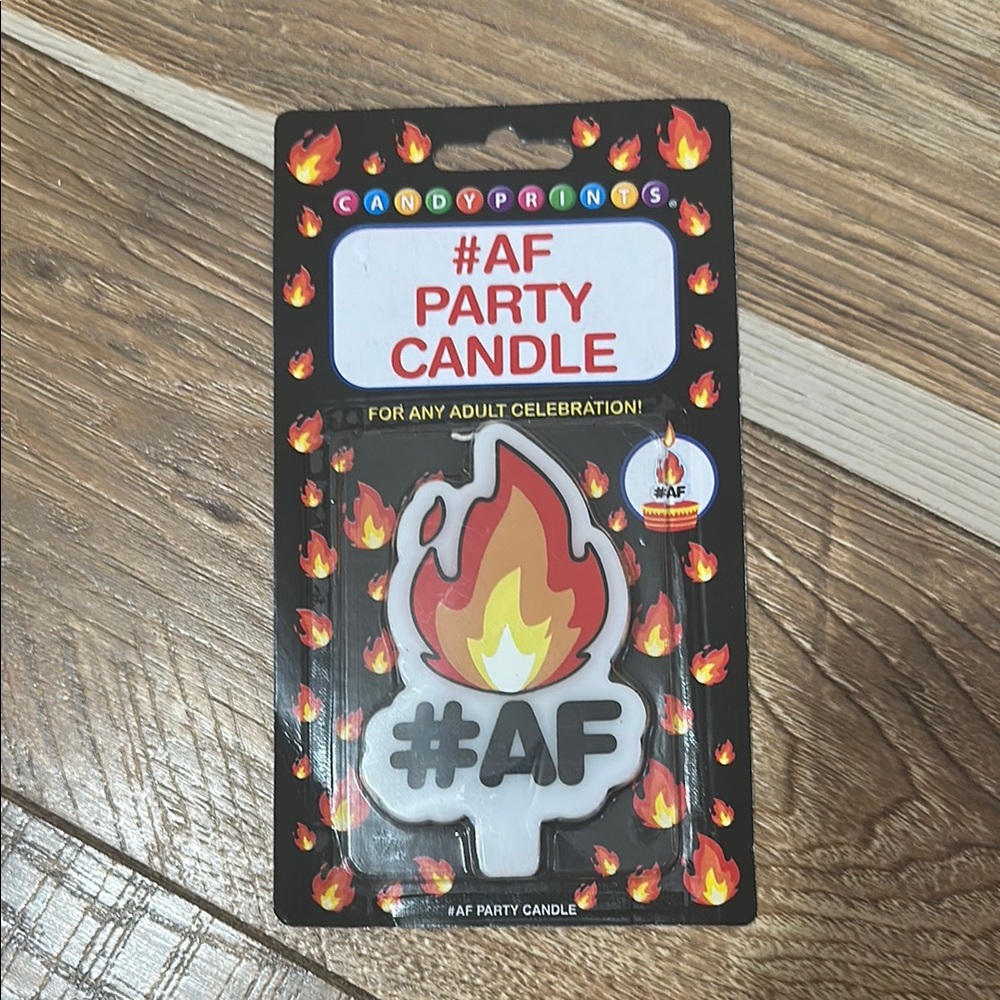 #AF Party Candle - Red and White